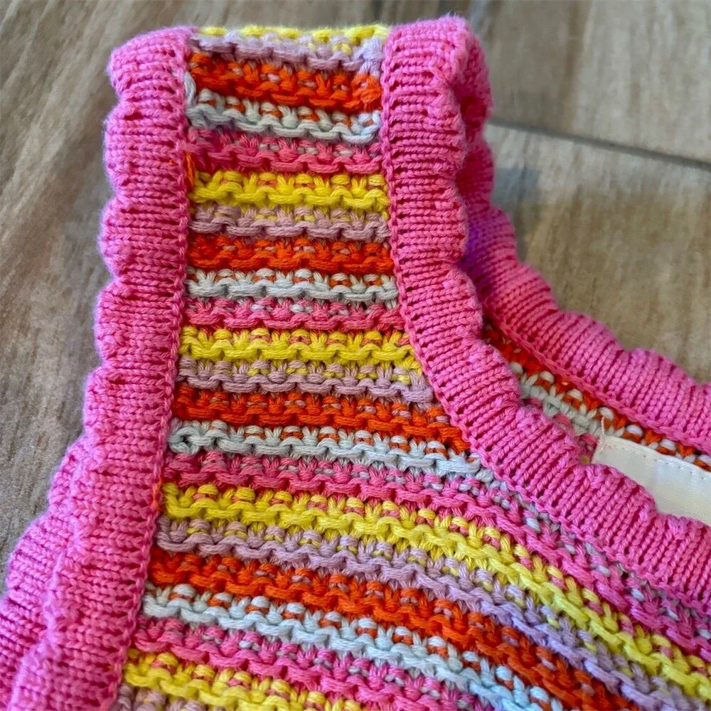 ZARA Girls 2-Piece Outfit Set Striped Sweater Tank Top & Skirt 12-13Y